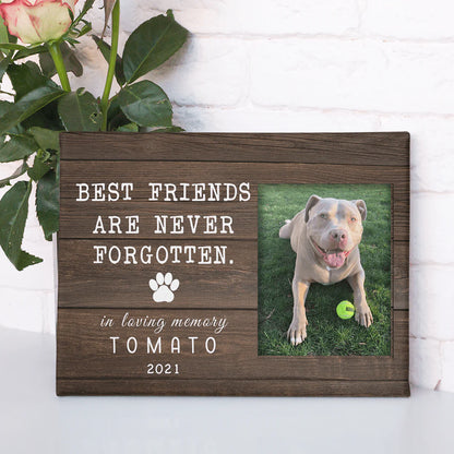 PRINTS10 Personalized Custom Dog Print Canvas, Best Friends Are Never Forgotten Canvas, Dog Lover Gift 12"x8"