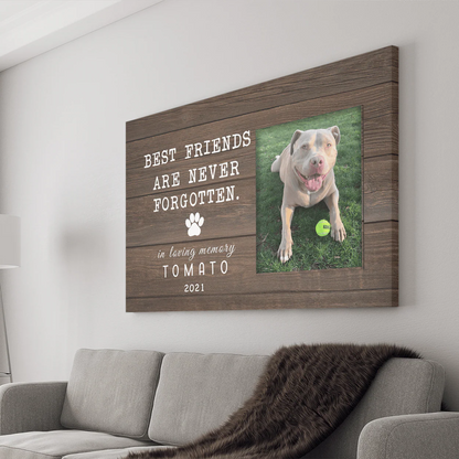 PRINTS10 Personalized Custom Dog Print Canvas, Best Friends Are Never Forgotten Canvas, Dog Lover Gift