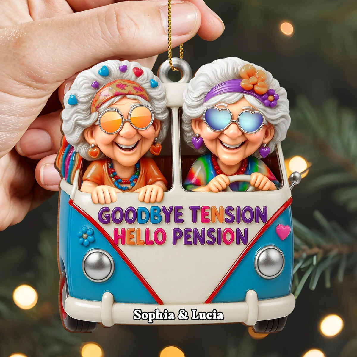 Goodbye Tension Hello Pension With Joyful Elderly Friends In Van