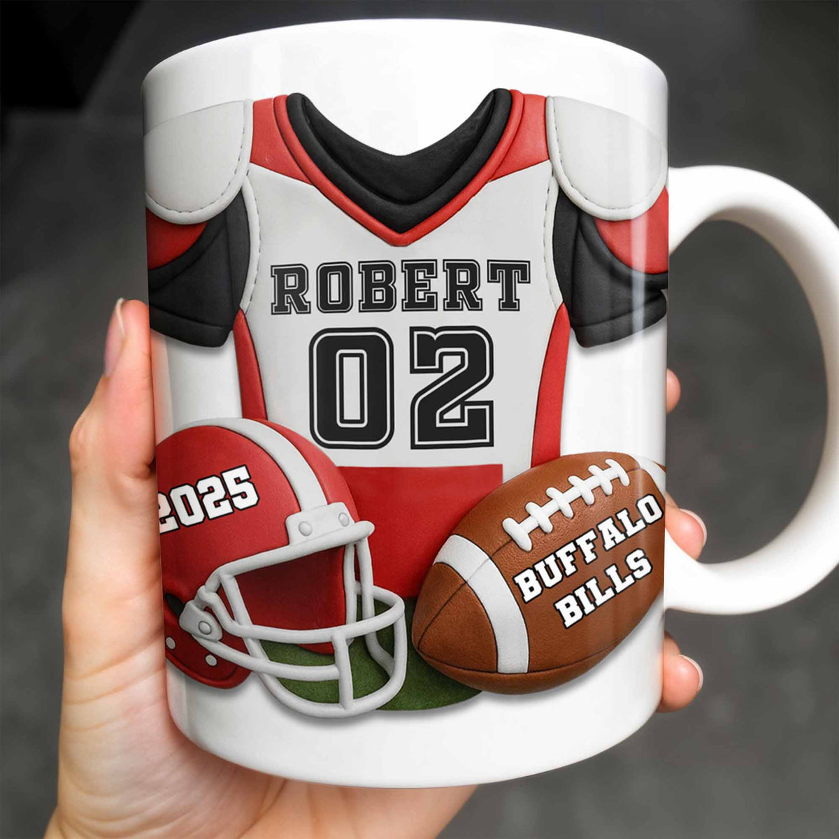 Personalized Football Team Pride Mug With Jersey and Helmet