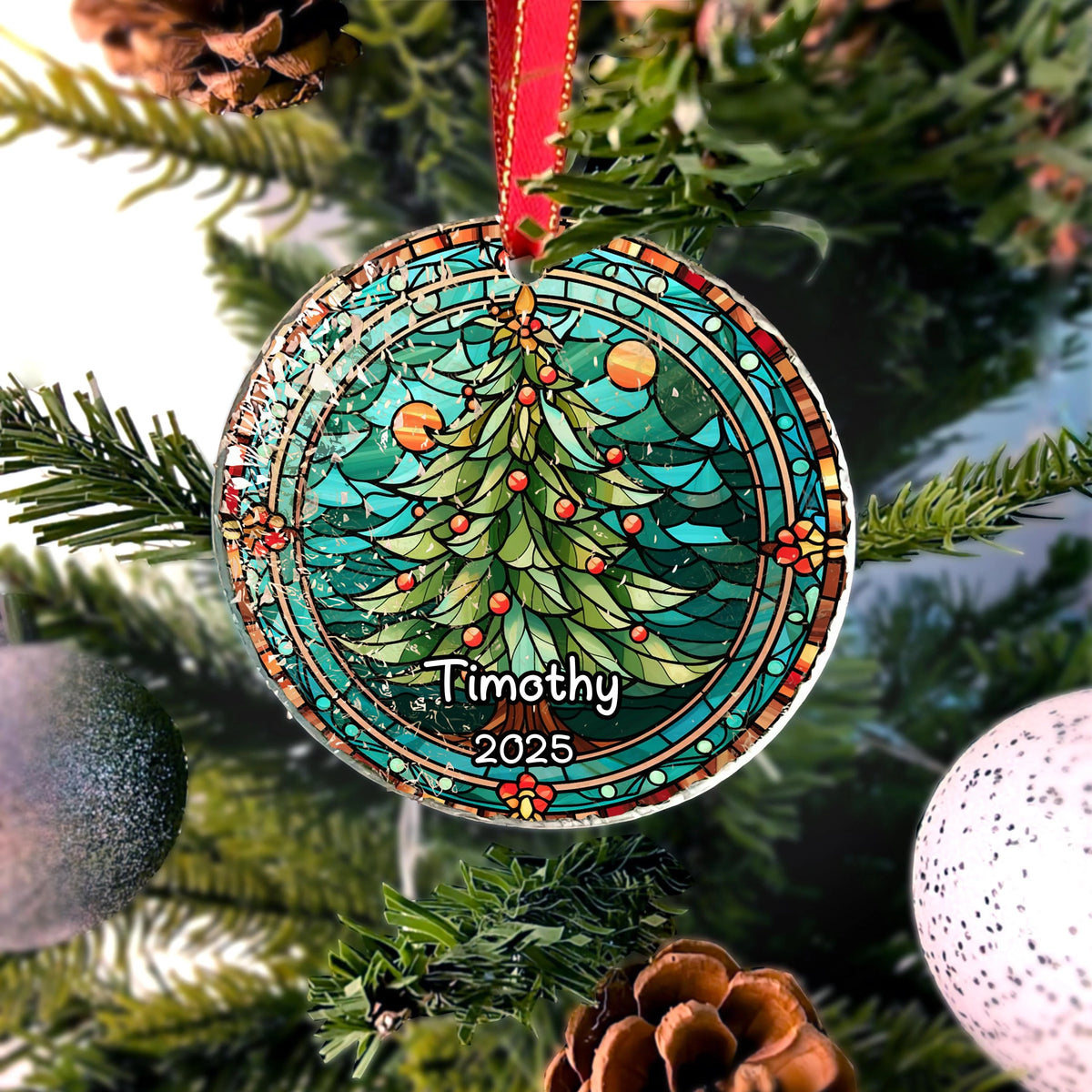 Personalized Christmas Tree Acrylic Ornament - Custom Holiday Keepsake for Family