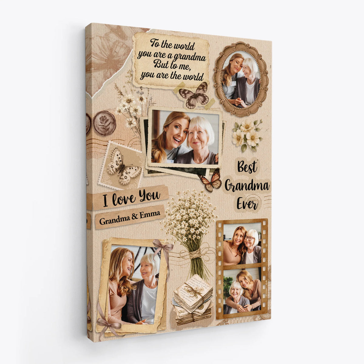 "To The World You Are A Mother" Personalized Canvas / Poster - Custom Photo Gift for Mom