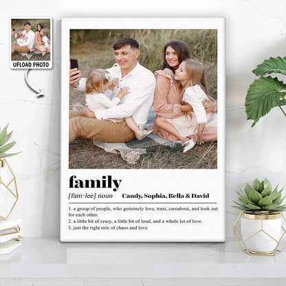 Family Definition Custom Photo Canvas / Poster - Personalized Wall Art Keepsake for Mom and Dad
