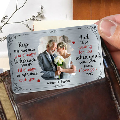 Personalized Wallet Card personalization view for Husband