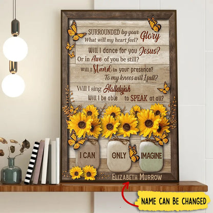 I Can Only Imagine Personalized Canvas / Poster Wall Art - Custom Christian Memorial Faith Gift for Family