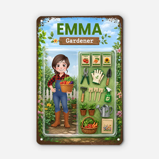 Custom Gardener Metal Sign for Mom with personalized design details for meaningful gifting