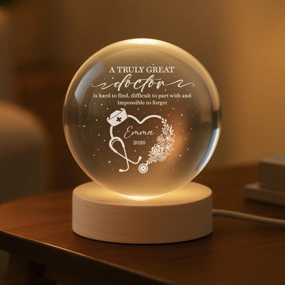 A Truly Great Nurse Is Hard to Find - Custom Crystal Ball Lamp Keepsake Gift