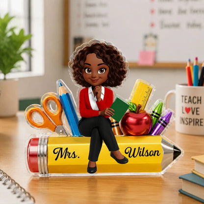 Plaque material and size view - Personalized Teacher Acrylic Plaque