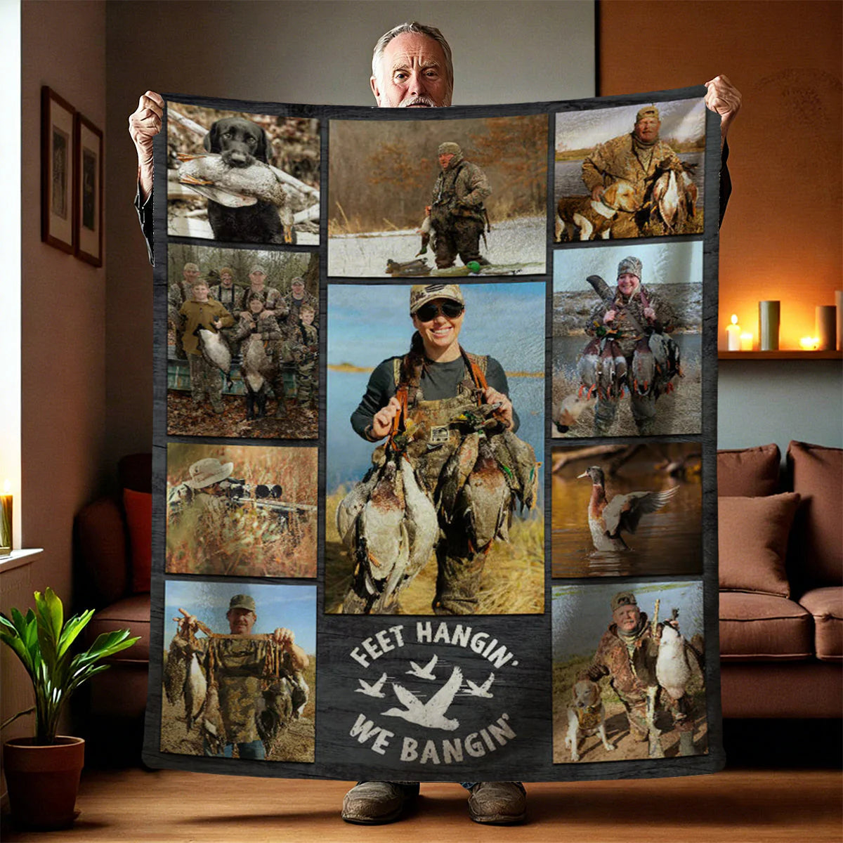 Personalized Duck Hunting Blanket personalization view for Dad
