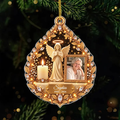 Guardian Angel Personalized Acrylic Ornament - Photo Memorial Keepsake Gift for Family