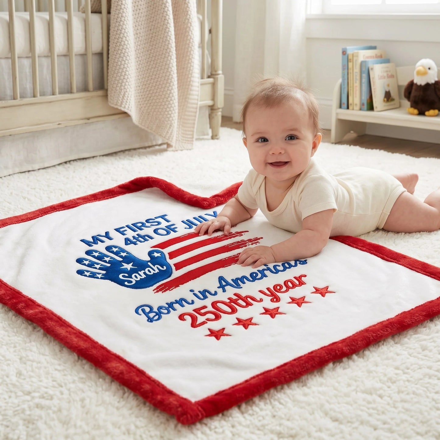 Blanket material and size view - Personalized Baby Blanket