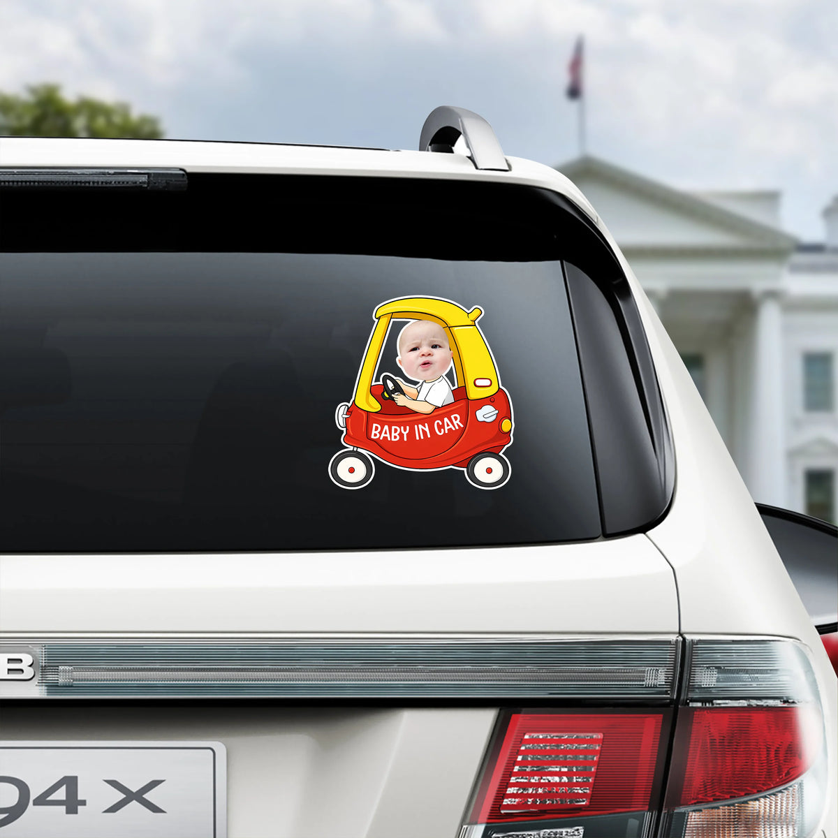 Baby In Car Custom Photo Decal Sticker - Personalized Car Window Keepsake for Parents
