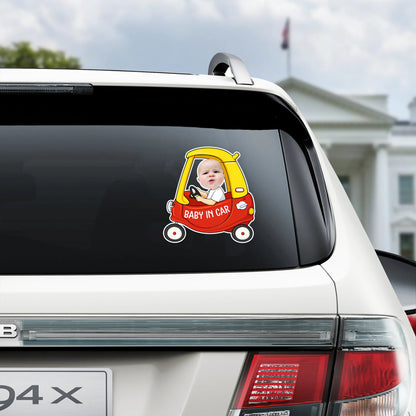 Baby In Car Custom Photo Decal Sticker - Personalized Car Window Keepsake for Parents