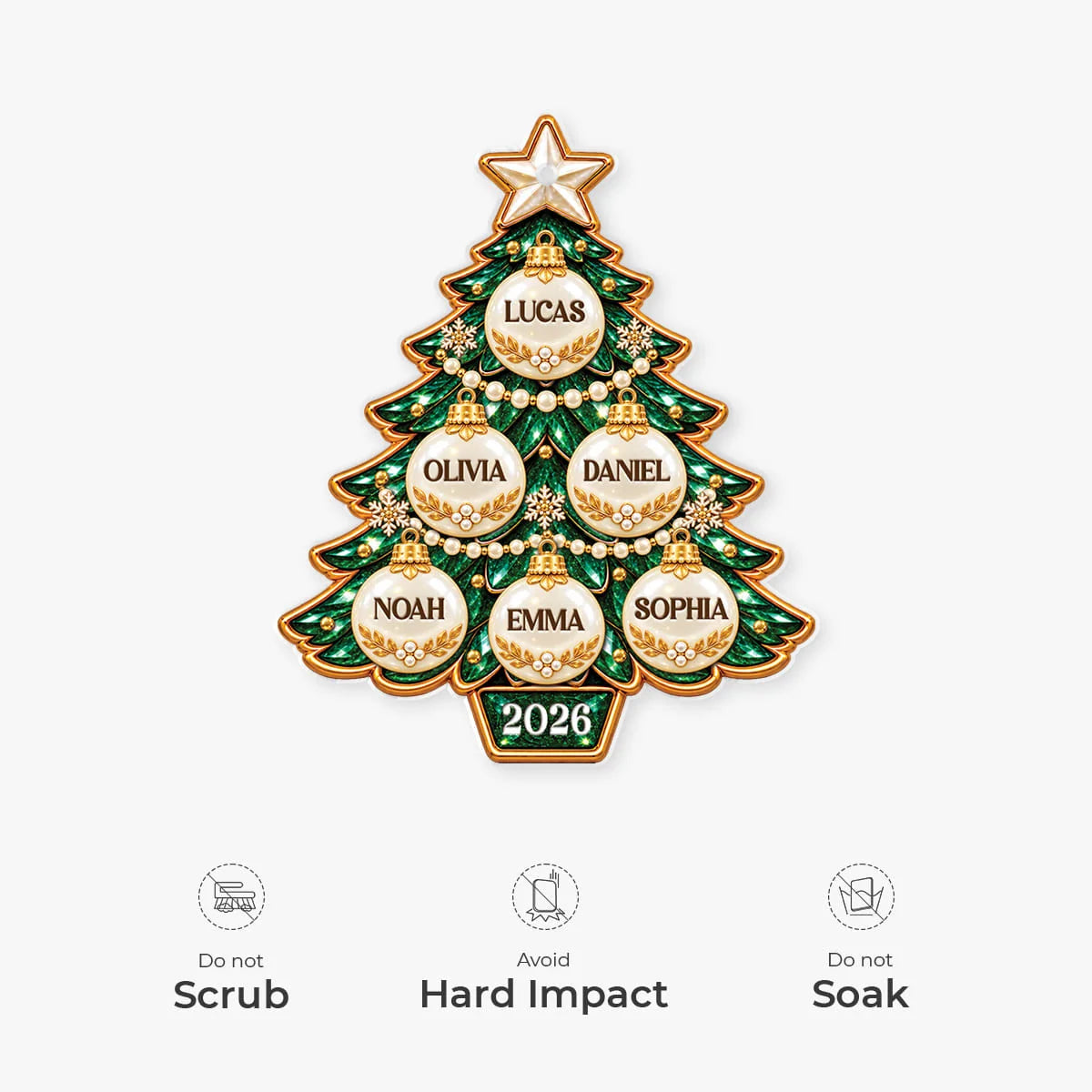 Family Names Christmas Bauble Tree Acrylic Ornament - Custom Keepsake Gift for Holiday Tree