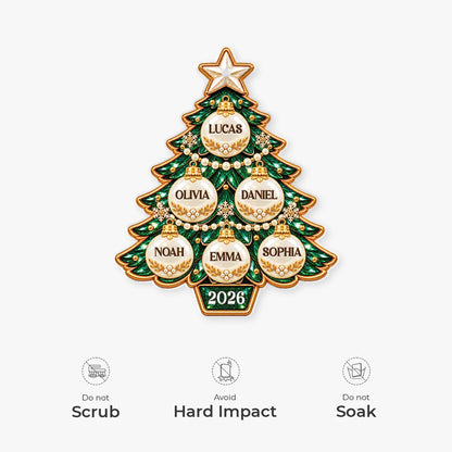Family Names Christmas Bauble Tree Acrylic Ornament - Custom Keepsake Gift for Holiday Tree