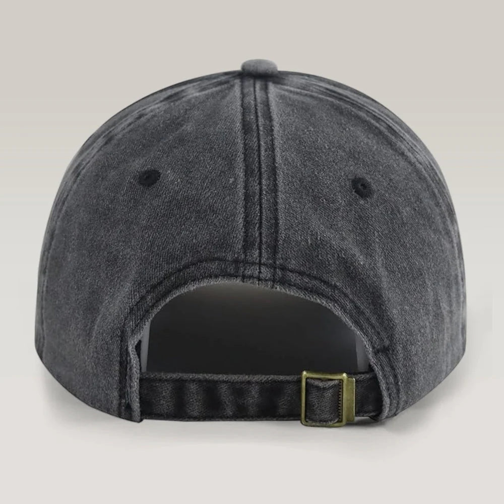 Custom Golf Club Name Washed Denim Baseball Cap - Personalized Golf Hat for Dad