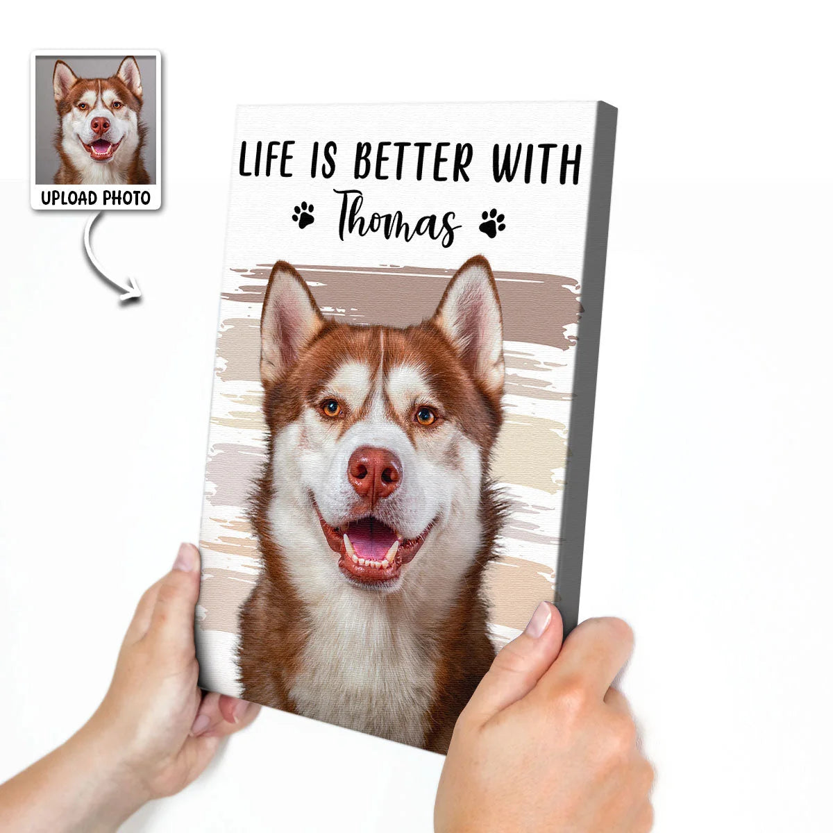 Life Is Better With Custom Dog & Cat Canvas / Poster - Personalized Pet Photo Wall Art Gift