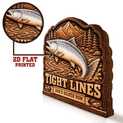 Tight Lines Personalized Wooden Fish Block - Custom Fishing Gift for Anglers