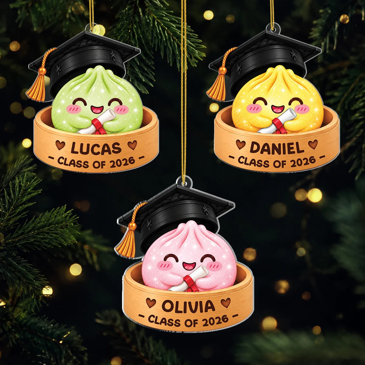 Class of 2026 Graduation Dumpling - Personalized Acrylic Ornament for Senior Gift Keepsake