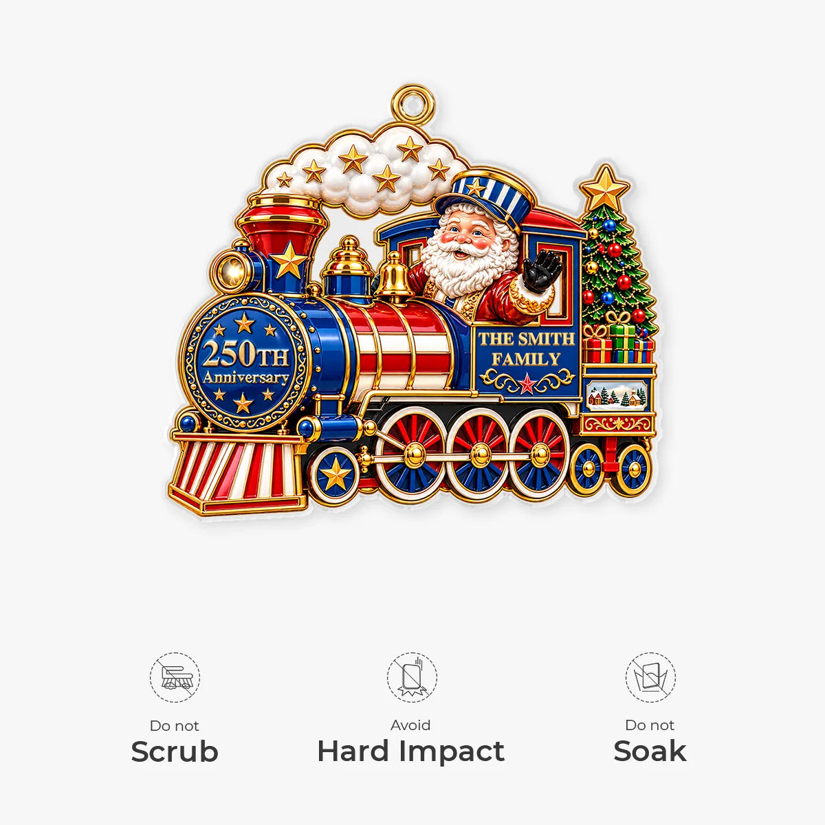 Holiday Express Personalized Christmas Train Acrylic Ornament - Custom Holiday Keepsake for Family