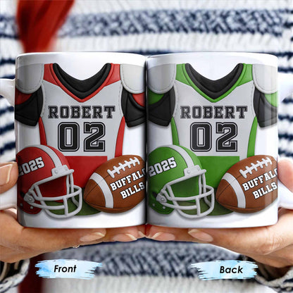 Personalized Football Team Pride Mug With Jersey and Helmet