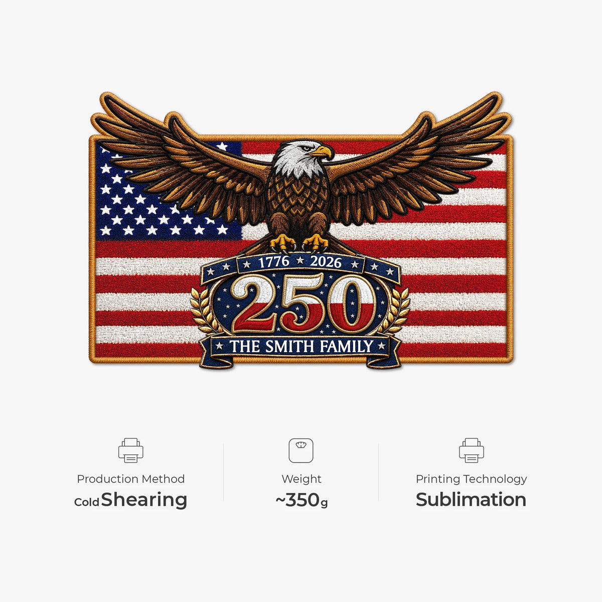 America 250th Custom Doormat - Personalized 4th of July Gift for Family