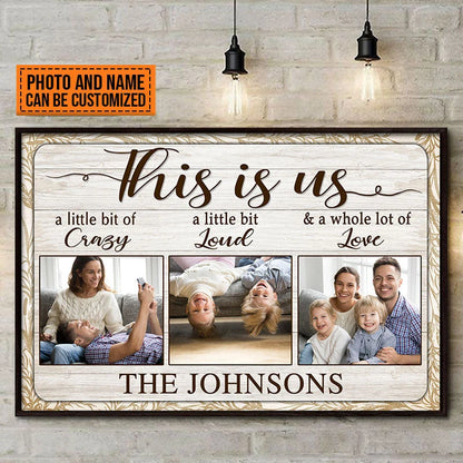 This Is Us Personalized Family Photo Canvas / Poster - Custom Couple Name Wall Art