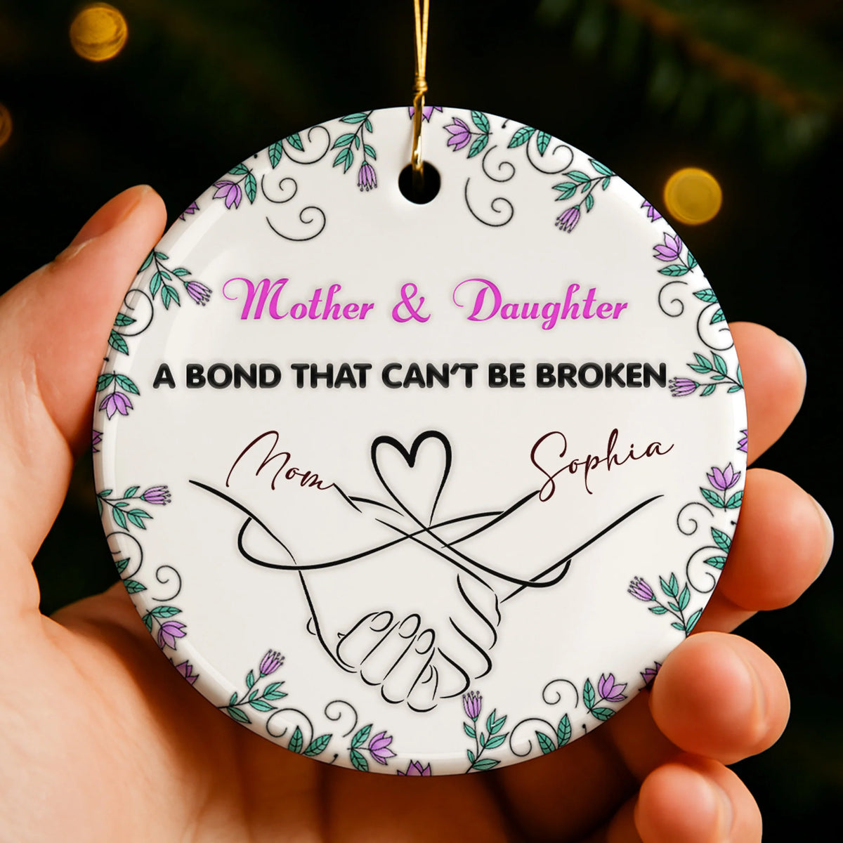 Mother & Daughter Bond With Hands And Heart