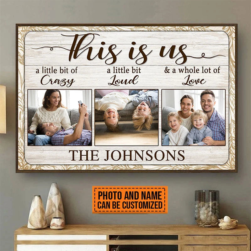 This Is Us Personalized Family Photo Canvas / Poster - Custom Couple Name Wall Art