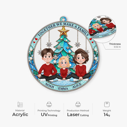 "Together We Make a Family" Custom Family Christmas Ornament - Personalized Family Acrylic Ornament Gift