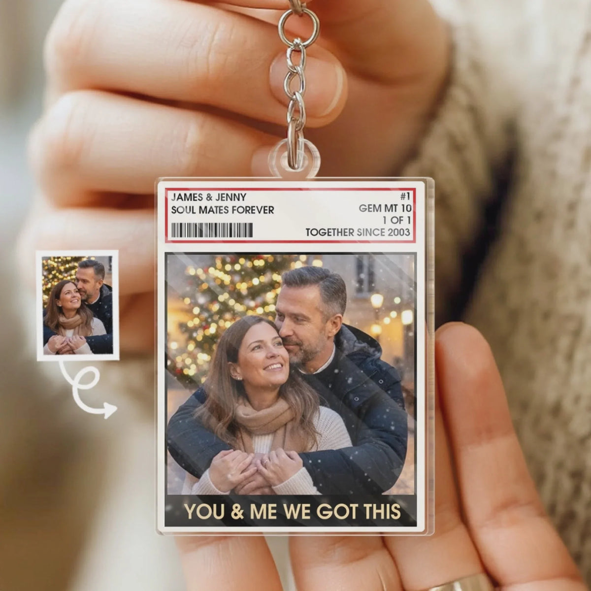 "You and Me We Got This" Personalized Couple Photo Acrylic Keychain - Anniversary Gift for Husband & Wife