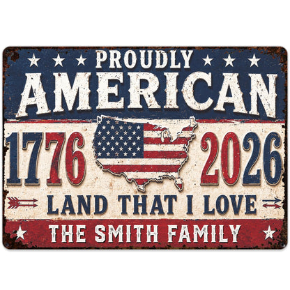 Custom Patriotic Family Metal Sign for Family with personalized design details for meaningful gifting image 10
