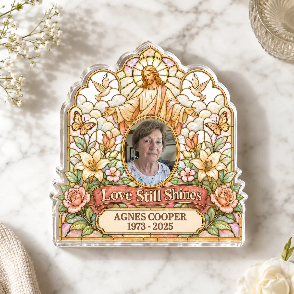 Love Still Shines Personalized Acrylic Plaque - Custom Memorial Keepsake for Family Bereavement