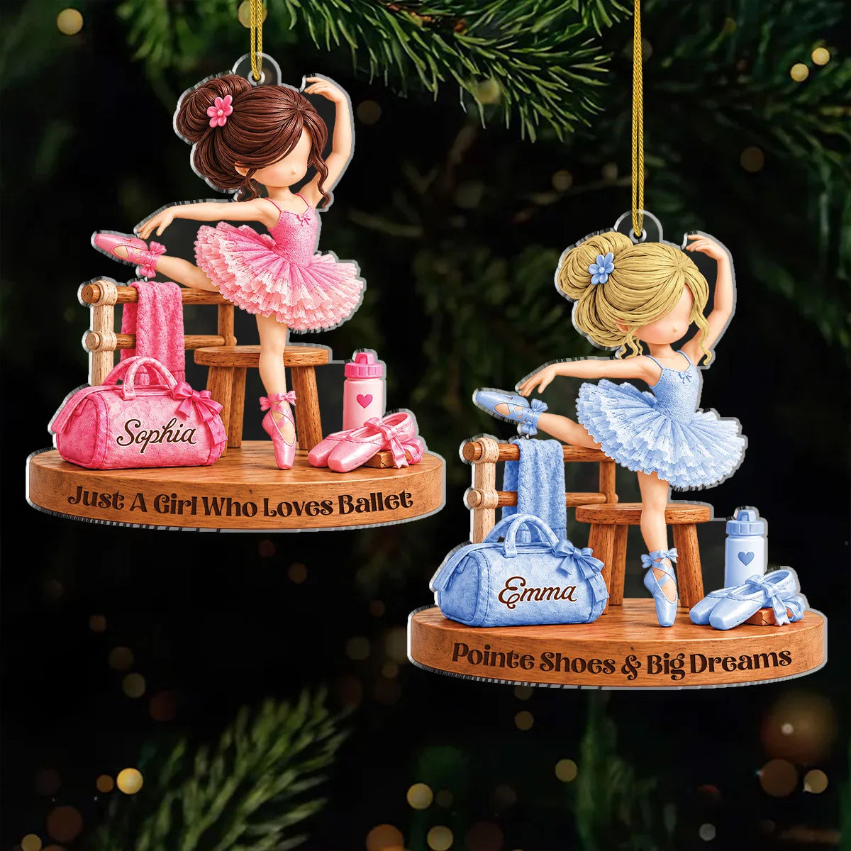 Just A Girl Who Loves Ballet Personalized Acrylic Ornament - Custom Ballet Christmas Gift for Girls