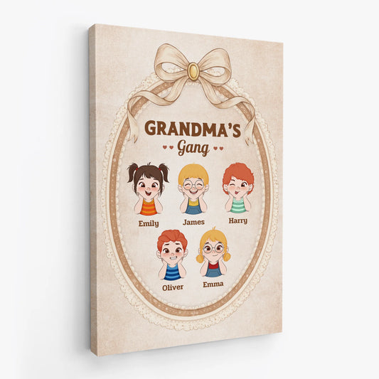 Mommy's Gang Custom Kids Canvas / Poster - Personalized Gift for Mom Grandma