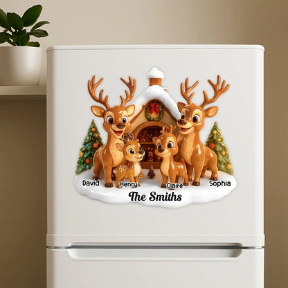 Personalized Christmas Reindeer Family Decal - Custom Holiday Sticker for Grandparents and Parents