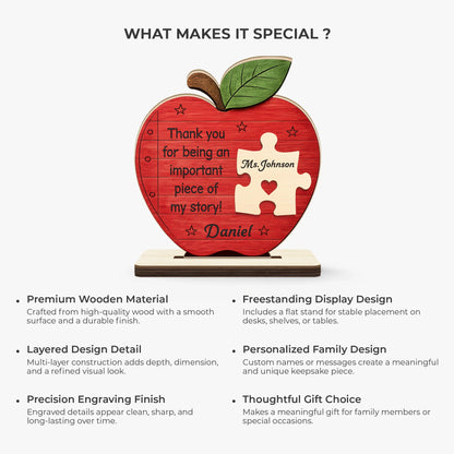 Custom Teacher Appreciation Plaque for Teacher with personalized design details for meaningful gifting image 6