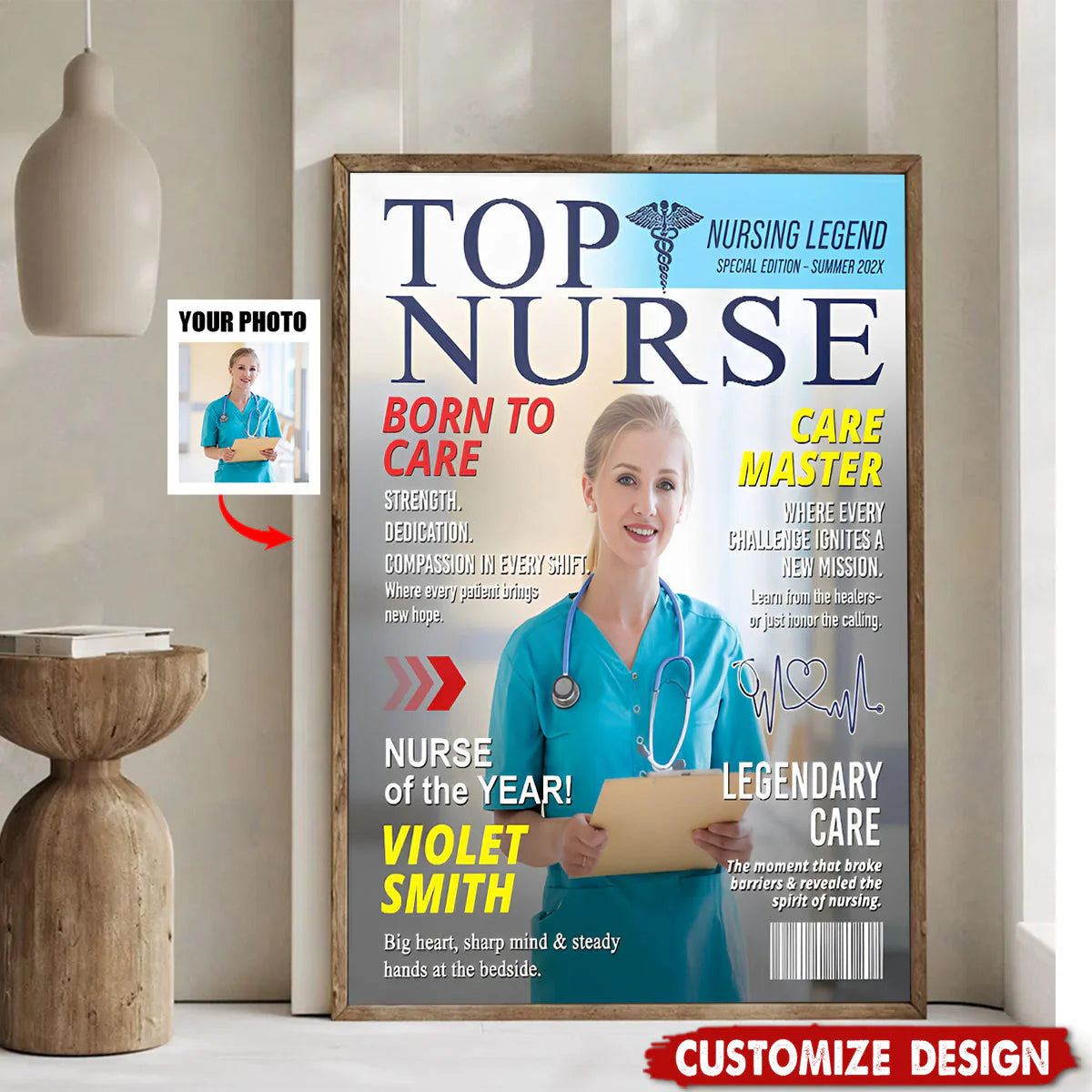 Personalized Nurse Gift for Daughter/Granddaughter with personalized design details for meaningful gifting image 7