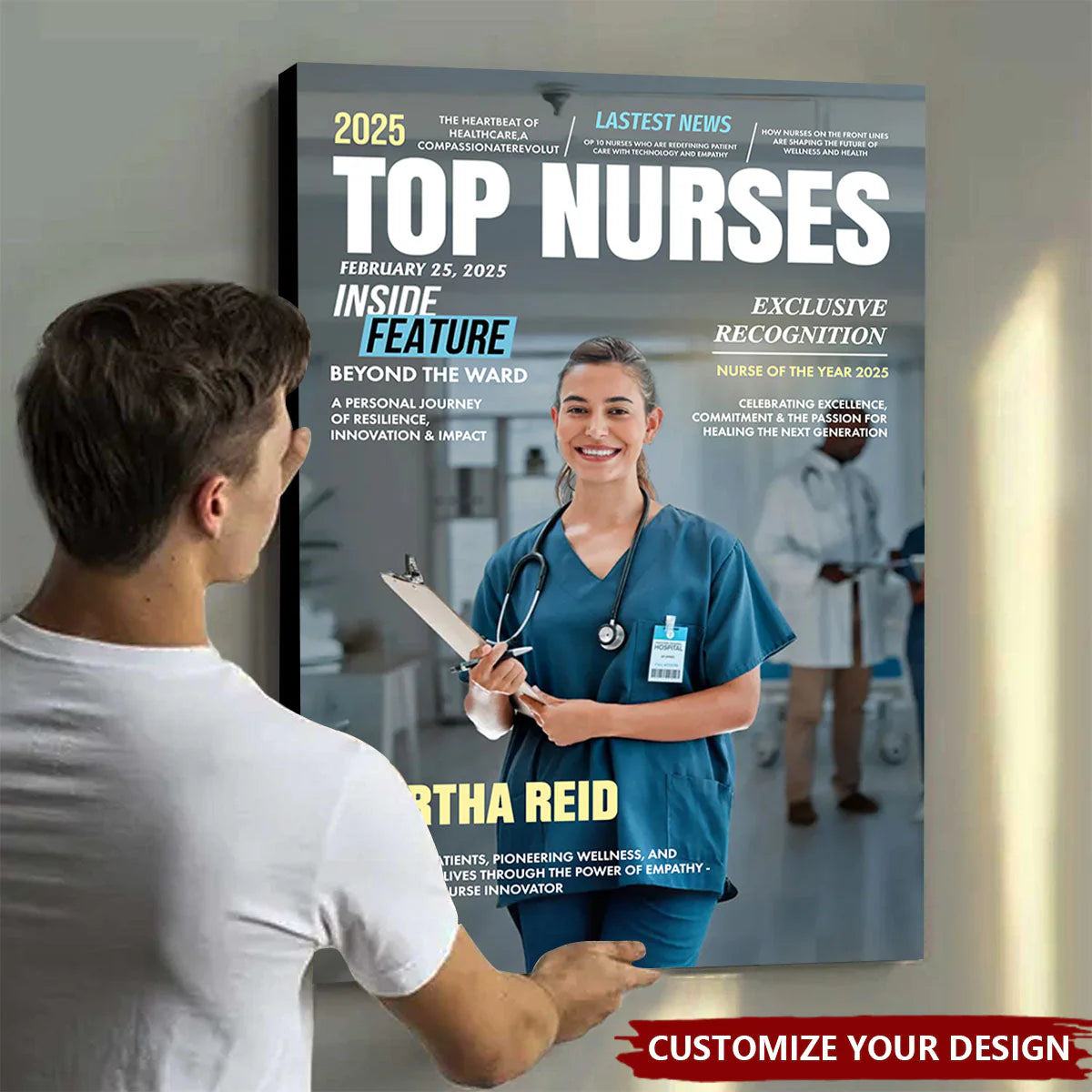 Custom Nurse Magazine Cover personalization view for Nurse