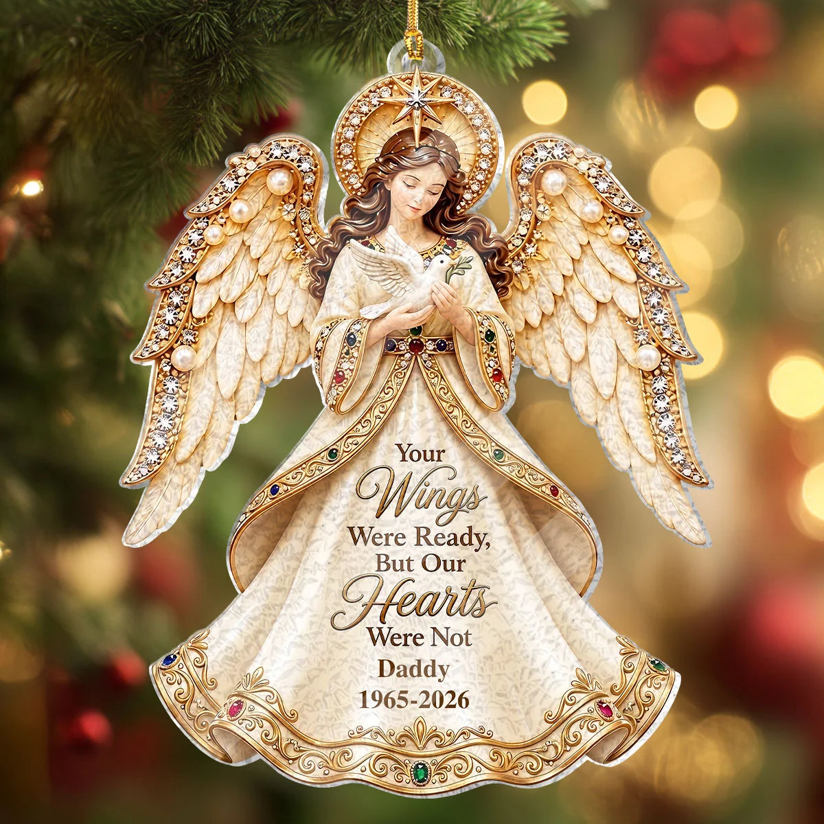Those We Love Don't Go Away Personalized Memorial Angel Ornament - Custom Acrylic Keepsake Gift for Christmas