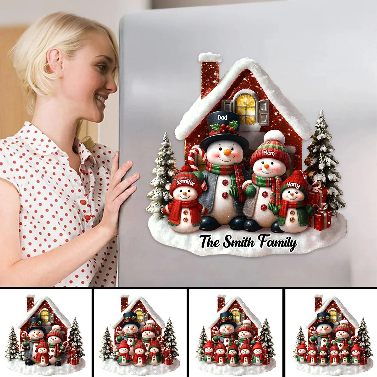 Personalized Snowman Family Christmas Decal - Custom Holiday Sticker with Names