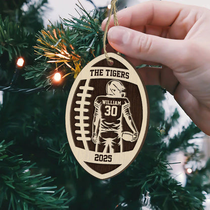 Personalized Sports Player Ornament for Son/Grandson with personalized design details for meaningful gifting image 7