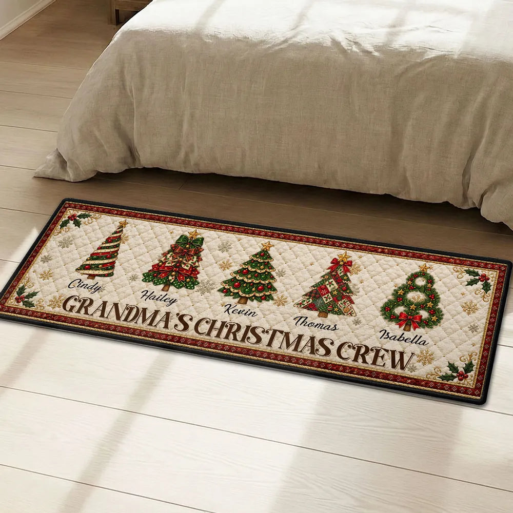 Custom Christmas Memories Made Here Personalized Runner Rug - Festive Family Holiday Doormat Gift