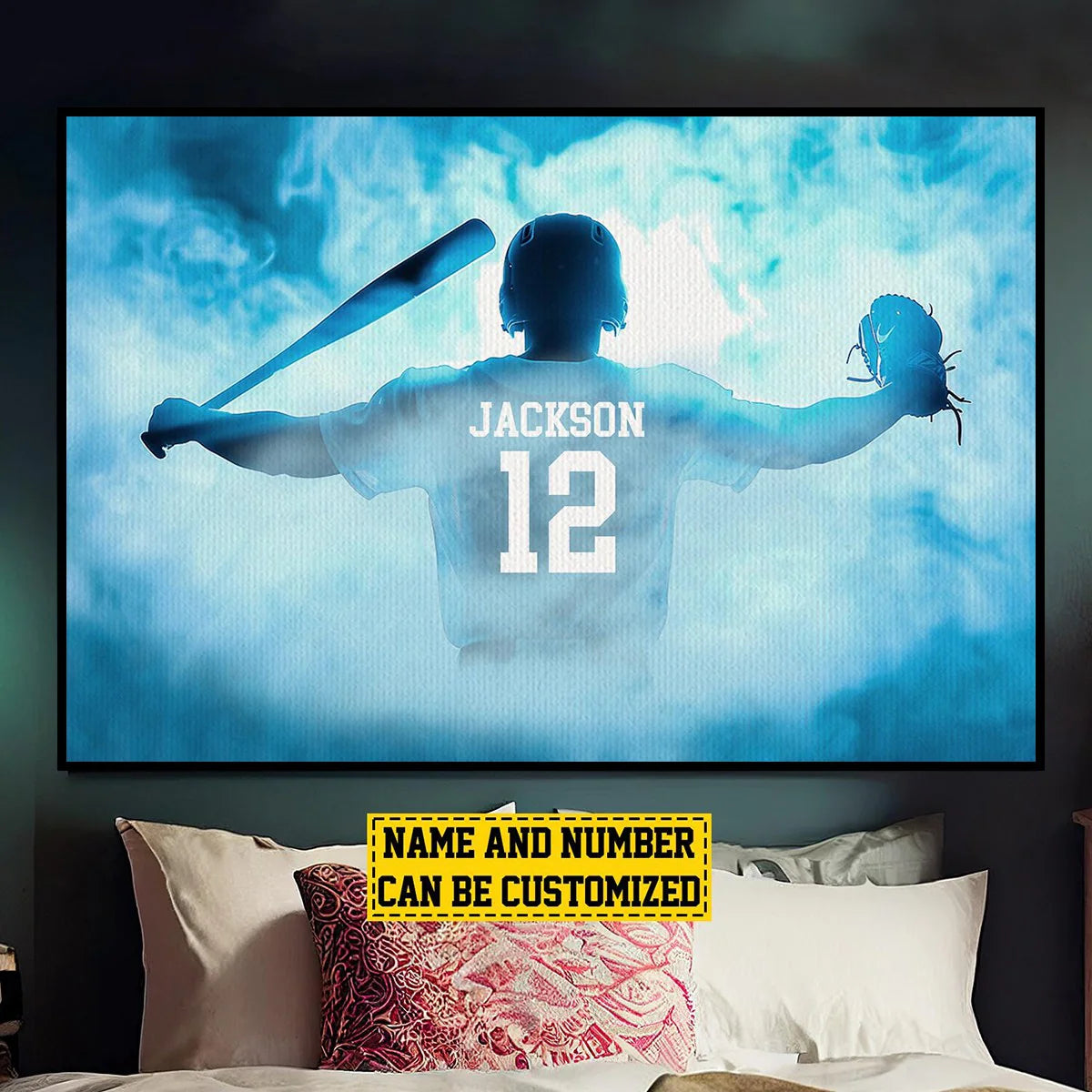 Custom Baseball Player Victory Poster personalization view for Son/Grandson