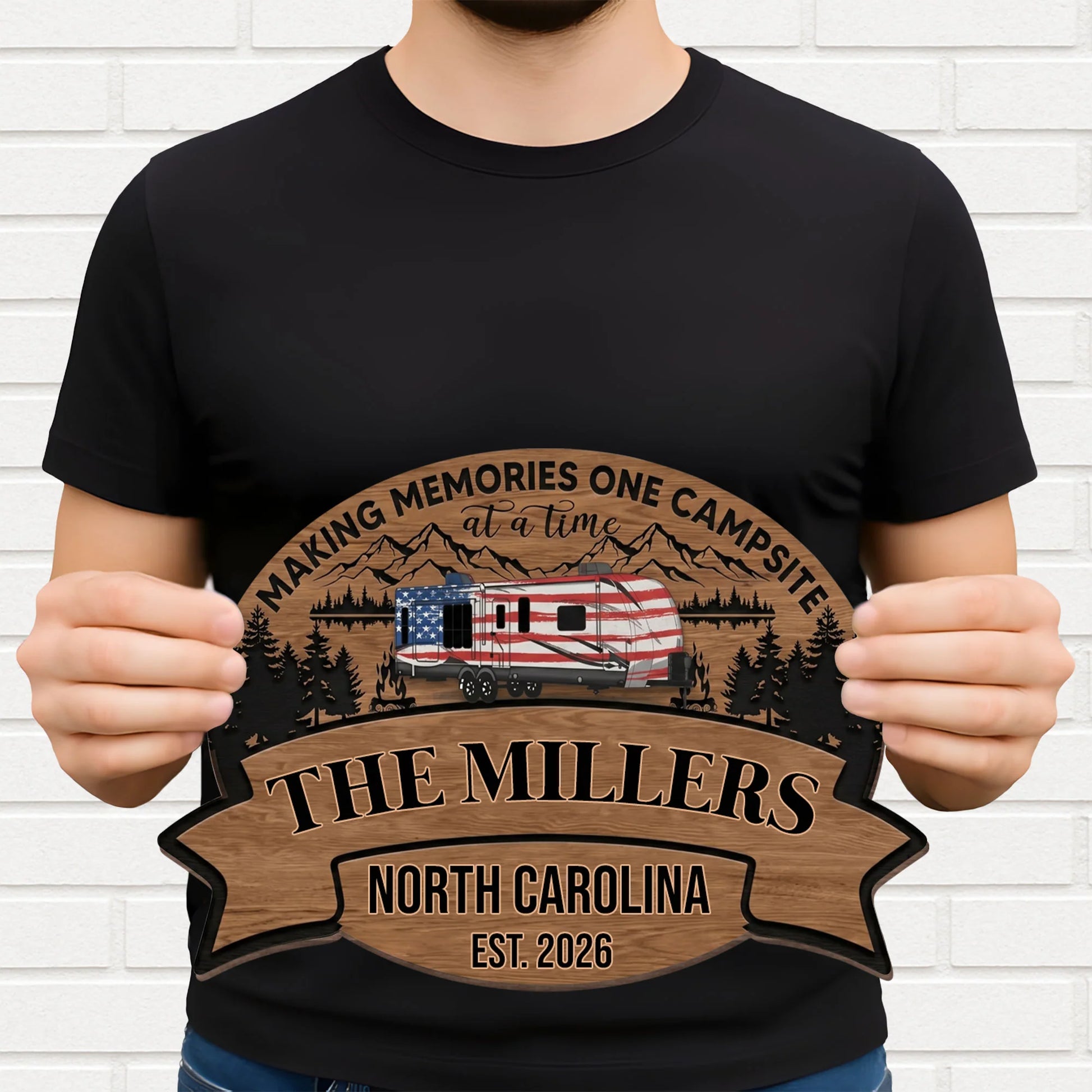 Wood Sign material and size view - Custom Rv Camping Wood Sign