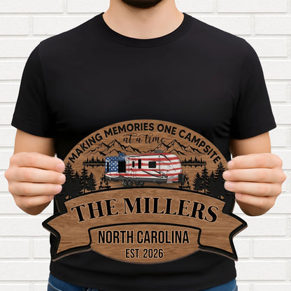 Wood Sign material and size view - Custom Rv Camping Wood Sign