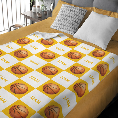 Custom Name Sports Blanket - Personalized Gift for Sports Lovers