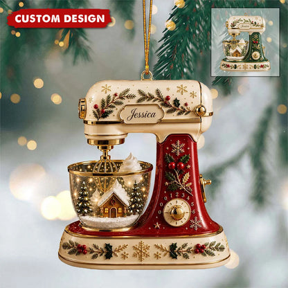 Personalized Kitchen Stand Mixer Christmas Ornament - Custom Acrylic Gift for Bakers