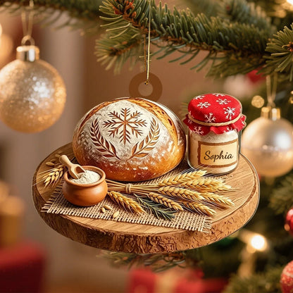 Personalized Sourdough Bread Acrylic Ornament - Custom Baker Christmas Ornament Gift for Bread Lovers