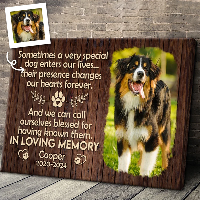 "Sometimes A Very Special Dog" Personalized Pet Memorial Canvas / Poster - Custom Wall Art Keepsake Gift